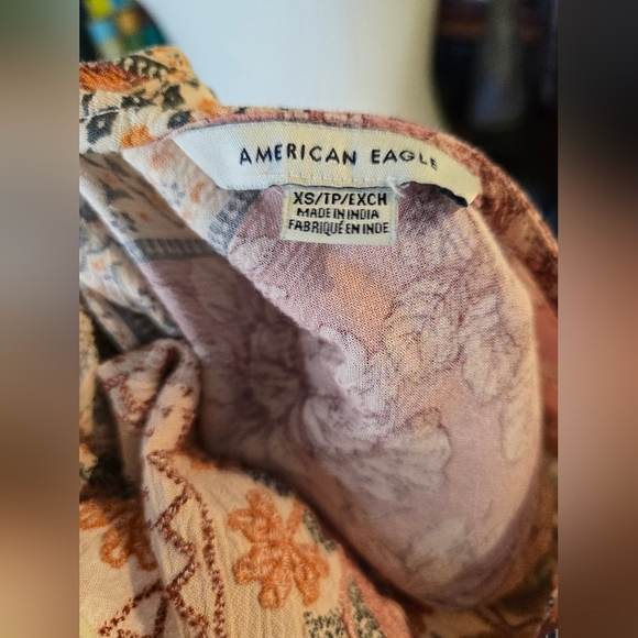 Bohemian Floral Print Blouse - Pink and Cream - Picture 10 of 10